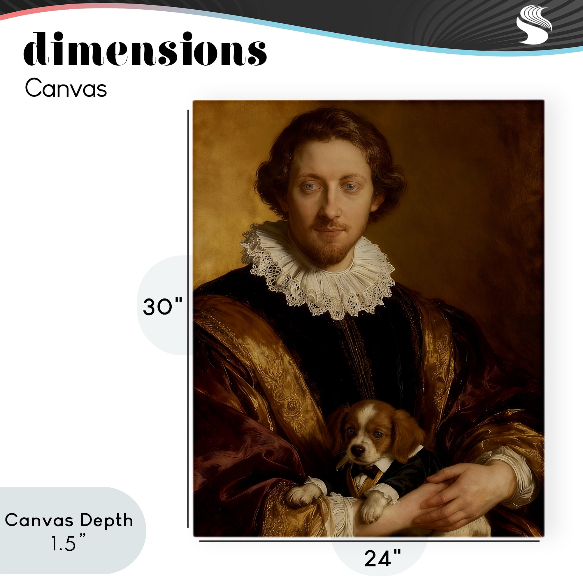 Stupell Industries Renaissance Noble with Loyal Companion Canvas Wall Art, design by CAD Designs