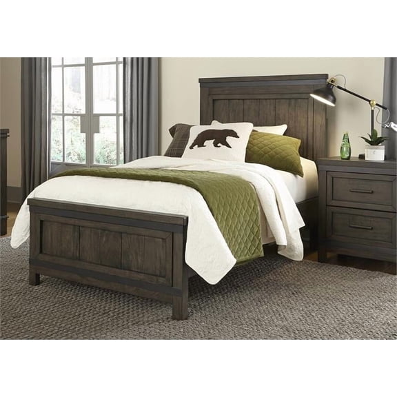 Thornwood Hills Dark Gray Twin Panel Bed