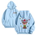 thumbnail image 5 of larppty Christmas Hooide for Women Long Sleeve Cute Reindeer Print Fall Pocket Hooded Sweatershirt with Drawstring (Sky Blue, 3XL), 5 of 8