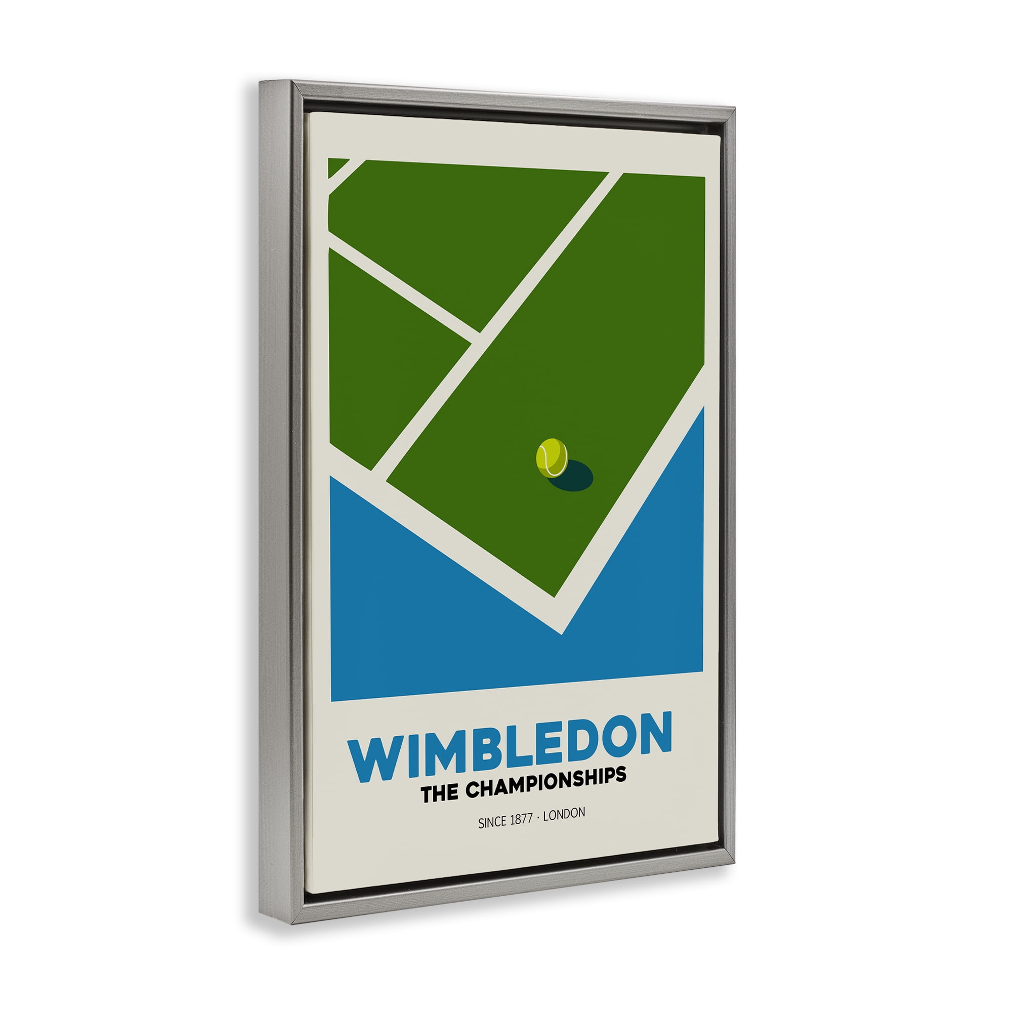 Stupell Industries Wimbledon Tennis Court Gray Framed Floater Canvas Wall Art, design by Andreas Magnusson