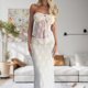 thumbnail image 1 of Top De Tubo + Falda Maxi Y2K Mujeres Bodycon Falda Conjunto Bustiers Encaje Sexy Tube Top + Maxi Falda (Blanco M) Cgtredaw Para estrenar, 1 of 6