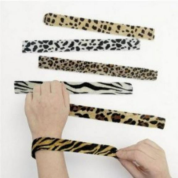 Animal Print Slap Bracelets - Party Favors - 12 Pieces