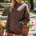 thumbnail image 2 of Turilly Women's Spotted Printing Hooded Sweatshirts Long Sleeve Pockets Casual Fashion Blouses, 2 of 6