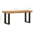 thumbnail image 4 of vidaXL Bench 110 cm Solid Rough Mango Wood and Steel, 4 of 5