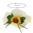 thumbnail image 3 of Prolriy Sun Hats for Women Summer Beach Hat Beach Big Brim Sun Sunflower Versatile Sandal Hat Beach Hats for Women Coffee, 3 of 7