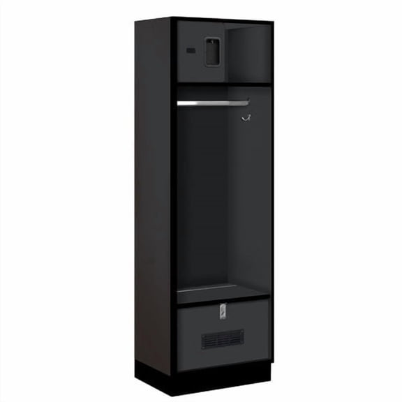 24" Wide Designer Wood Open Access Locker - 6 Feet High - 24 Inches Deep - Gray
