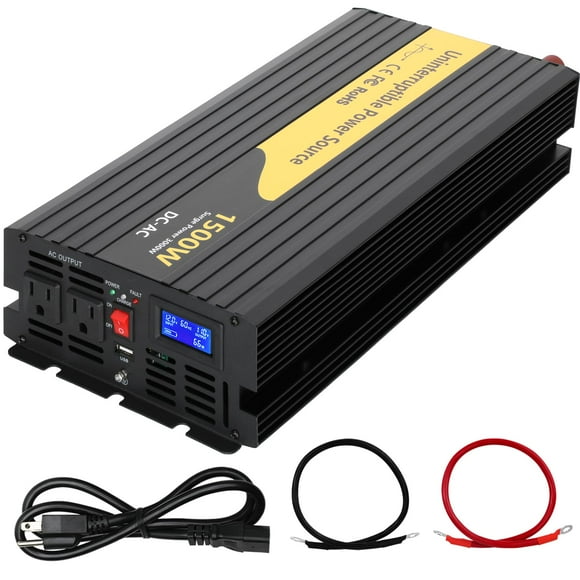 Miumoon 1500W Primary Sump Pump Battery Backup Black LCD Display Auto Switches for Continuous Sump Pump Operation Sump Pump Backup Power System for Emergency and Power Outage