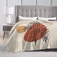thumbnail image 4 of DouZhe Ultra-Soft Micro Fleece Lightweight Flannel Bed Blanket, Boho Simplicity Plant Drawing Print Cozy Warm Throw Blankets, 80"x60", 4 of 7