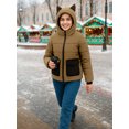 thumbnail image 3 of Premium Midweight Women Brown Puffer Jacket Bubble Down Insulated Winter Coat-XL, 3 of 9