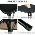 thumbnail image 6 of FurnitureR Square Folding Table, 33.9 Inch Card Table, Multi-Functional Foldable Portable for Indoor Outdoor Dining Panic Patio Balcony Backyard Poolside, PVC Tabletop, Metal Frame, Black, 6 of 14