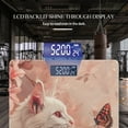 thumbnail image 3 of Bathroom Scale, Highly Accurate Digital Body Scale,Precisely Measures Weight up to 400 lbs-White Cat With Pink Eyes Surrounded By Pink Flowers, 3 of 4