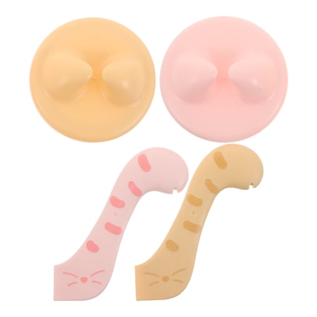 Milisten 2-Pack Compact Pet Food Can Covers with Plastic Cat Feeding Spoon for Convenient and -Free Serving