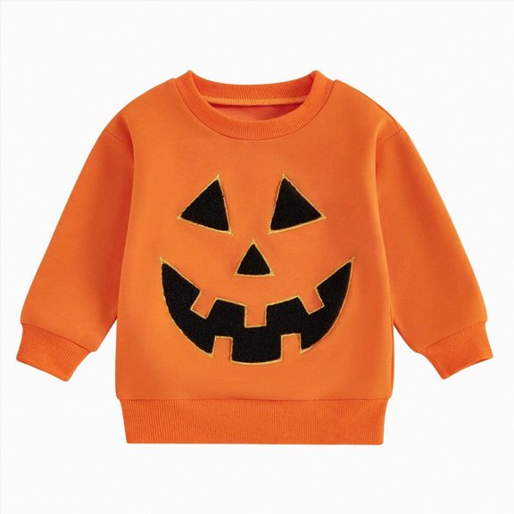 Xudanell Toddler Baby Boy Girl Halloween Sweatshirt Long Sleeve Letter Print Shirt Pullover Sweater Top Fall Winter Clothes