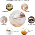 thumbnail image 4 of Oil Paint Elastic Edged Square Tablecloth, Orange White Waterproof Wipe Clean Table Cover, Great for Home Kitchen/Parties/Holiday Dinner, Fit for 36'''' x 36''''Square Table, 4 of 5