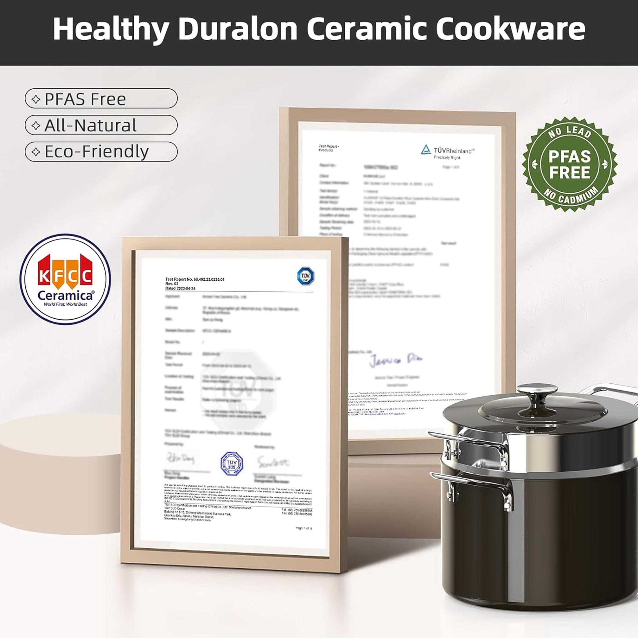 Nuwave Lux Pots and Pans Set Ultra Nonstick, Healthy G10 Duralon Ceramic Coating 13pc Forged Lightweight Cookware Set, Stay-Cool Handles, Works on All Cooktops & Oven, Black Coffee