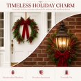 thumbnail image 6 of Christmas Wreath with Red Bows - Artificial Cedar Winter Wreath Decor, Farmhouse Holiday Wreath for Indoor Outdoor Christmas Decorations - 25'', 6 of 7