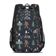 thumbnail image 2 of Bigfoot and Campfire Black Pattern Backpack for School, Cute School Bag with Adjustable Shoulder Straps and Padded Back, 16.9"x12.6"x5.9", 2 of 5