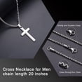 thumbnail image 5 of Turandoss Cross Necklaces Gifts for Men 14K White Gold Plated Dainty Box Chain Trendy Jewelry Birthday Anniversary Valentines Day Gifts for Men Husband Boyfriend, 5 of 7