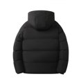 thumbnail image 3 of Men's Solid Color Patched Zip Up Hooded Winter Coat, Regular Fit Casual Long Sleeve Waterproof Warm Jacket for Winter, Men's Clothes for Daily Wear  Black-M, 3 of 7