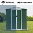 thumbnail image 3 of Outdoor Storage Shed 6FTx4FT Apex Roof Green Outdoor Tool Storage House Garden Shed With Aluminum Alloy Frame And Sliding Door,Garden Storage Shed, 3 of 7