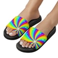 thumbnail image 5 of GZHJMY Stylish Slides for Women Men, Rainbow Swirl Background with Stars Soft Flexible Slip-on Sandals Slippers, 5 of 7