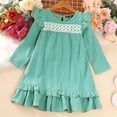 thumbnail image 2 of zuwimk Toddler Girls Dress,Girls Dresses for Winter Long Sleeve Toddler Girls Clothes Party Dresses for Little Girls Green, 2 of 3