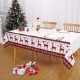 thumbnail image 2 of ZACOO 60"x120" Table Cover Christmas Deer Snowflake Pattern Waterproof Spillproof Rectangular Table Cloth Farmhouse Washable Wipeable Tablecloth, Beige, 2 of 7