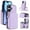 Purple, variant on Crossbody Wallet Case for iPhone 17, RFID Blocking Zipper Handbag Purse Flip Cover, Kickstand Folio Case Card Slots Holder Wrist Strap Lanyard