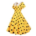 thumbnail image 4 of Cavosen Womens 50s Dresses A Line Dresses for a Wedding Vintage Retro Polka Dots Midi Tea Dress Short Sleeve Knee Length Party Dress V-Neck Shawl Collar Cocktail Dress Evening Prom Gown, 4 of 7