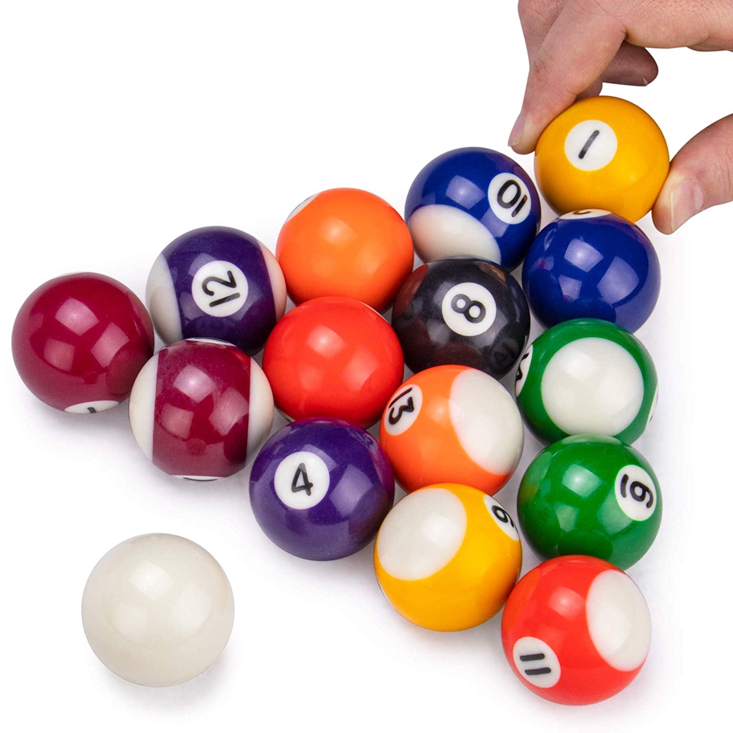 Complete Set Of 16 Miniature Mini Pool Billiard Balls Diameter Snooker Balls BH 