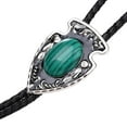 thumbnail image 3 of Collar de Vaquero BLESIY de Cuero con Piedras Ovaladas Verde, 3 of 8