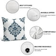 thumbnail image 3 of Blue And White Pioneer Flower Pillow Covers,Blue And White Pioneer Flower Throw Pillow Covers 24"×24" ,Living Room Sofa Couch Pillow Covers,Decorative Pillow Covers, 3 of 7