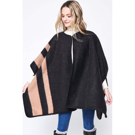 GARDEN NAKED Side Border Ruana