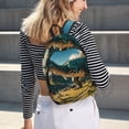 thumbnail image 6 of Yiaed Cute Green Dinosaur Blue Sky Print Backpack, Premium Laptop Backpack, Travel Backpack for Women, Lightweight Backpacks, Comfortable Back Pack-Medium, 6 of 7