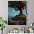 thumbnail image 4 of Mystical Oak Tree Moonlit Mountain Canvas Print for Living Room Bedroom Office Hallway Kitchen Decor, 4 of 8