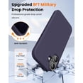thumbnail image 3 of KOMI Designed for iPhone 16 Case,Shockproof Liquid Silicone Protective Phone Case with Soft Anti-Scratch Microfiber Lining Ultra Slim Drop Protection Phone Cover 6.1 inch Dark Purple, 3 of 5