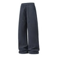 thumbnail image 3 of RongHuan Big and Tall Pants for Men Fleece Elastic Waist Wide Leg Pant Casual Drawstring Trousers Loose Vintage Sweatpants, 3 of 7