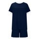 thumbnail image 4 of Tops de Cuello Redondo para las Mujeres Casual de Manga Corta Y Pantalones Cortos con Cordón de Dos Piezas Color Bloqueado Conjunto, 4 of 9