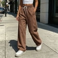 thumbnail image 6 of ZHYou No Boundarie Pants for Women Flare Baggy Fit Drawstring Elastic Waist Y2k High Rise Stylish Comfy Joggers,Brown,Size 3XL, 6 of 8