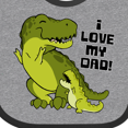 thumbnail image 4 of Inktastic I Love My Dad with Baby and Daddy Tyranasaurus Rex Boys or Girls Baby Bib, 4 of 4
