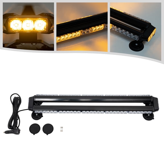 32 in Emergency Warning Amber Lamp LED Light Bar 66 LED Rooftop Strobe Light Bar Direct Replacement