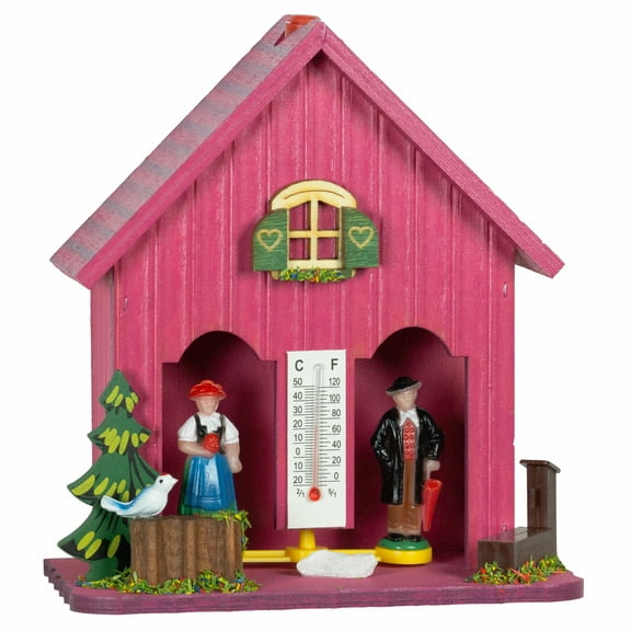 German Black Forest weather house pink TU 893 pink