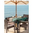 thumbnail image 3 of Outdoor Tablecloth with Umbrella Hole for Patio/Picnic/Party/Camping, Vintage Boho Waterproof Table Cloth Square Cover Washable, Farmhouse Retro Teal Brown Wooden Grain (54"x 54"), 3 of 8