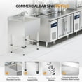 thumbnail image 4 of Ktaxon Under Bar Sink with Left Drainboard, NSF Commercial, 1 Compartment 304 Stainless Steel Bar Sink, Prep Freestanding Large Sink for Restaurant, Garage, 24"L x 18.4"W x 33"H, 4 of 9