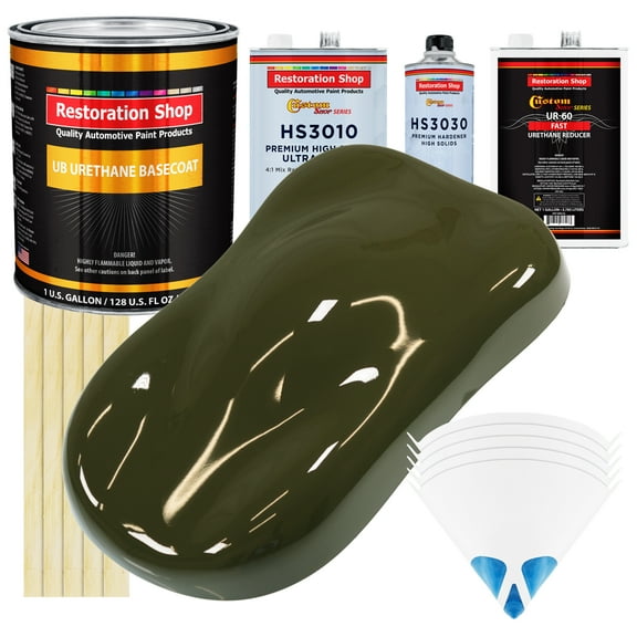 Olive Drab Gallon Premium URETHANE BASECOAT CLEARCOAT Car Auto Paint FAST Kit