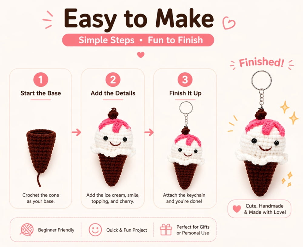 6 Pack Desert Crochet Kit for Beginners, Desert Amigurumi Starter Set with Step by Step Video Tutorials, TIKA