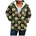 thumbnail image 6 of idosla Christmas Hoodies for Women Snowman Snowflake Zip Zipper Up Pocket Drawstring 2025 Xmas Holiday Hoodie (Dark Green, M), 6 of 9