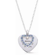 Personalized Family Jewelry Women's Love's Reflection Birthstone Pendant available in Sterling Silver, 10kt and 14kt Yellow and White Gold