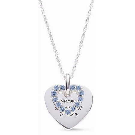 Personalized Family Jewelry Women's Love's Reflection Birthstone Pendant available in Sterling Silver, 10kt and 14kt Yellow and White Gold