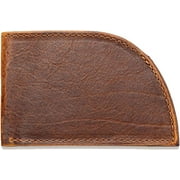 Front Pocket Wallet by Rogue Industries - Genuine American Bison Leather with RFID Block, Holds 6 Cards, Cash Slot - Brown